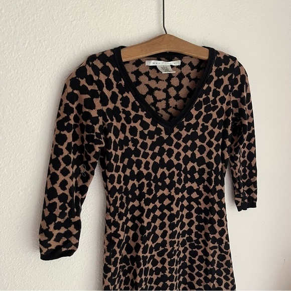Vintage Max Studio Mini Knit Animal Print Dress - Picture 3 of 10